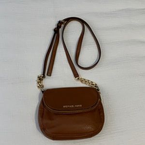 Michael Kors- Brown Leather Crossbody- 8”x6.5”
